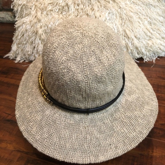 Vintage BoHo Chic Med Brim Brass Floppy Hat main image 10